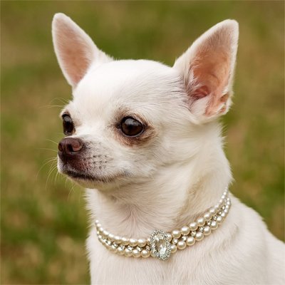 chien portant collier chien perles luxe cristal  - 1