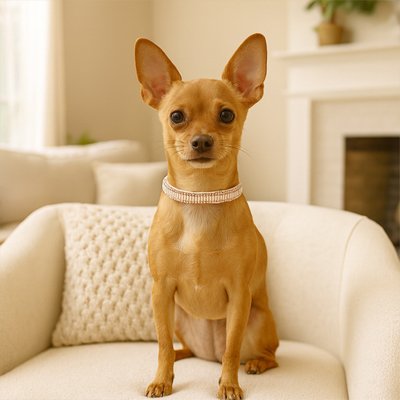 chien portant collier chien perles luxe cristal - 2