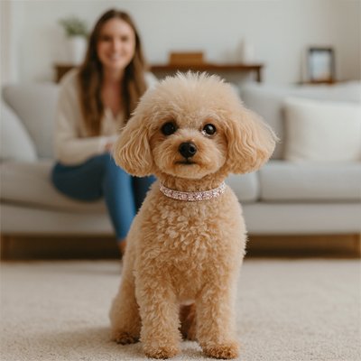 chien portant collier chien perles luxe cristal  - 4
