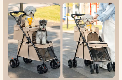 chiens dans poussettes pour chiens DoubleCouchePetStroller
