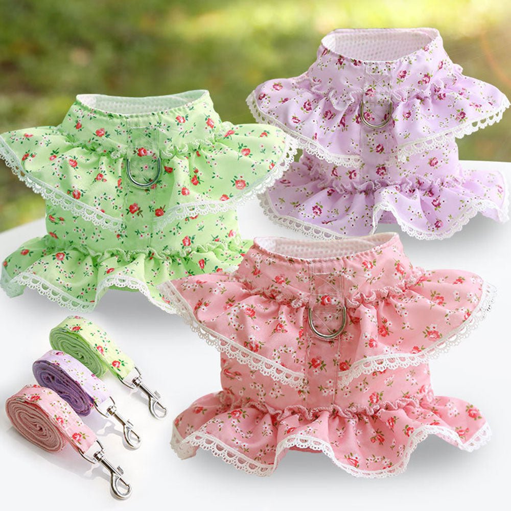 couleurs disponibles harnais petit chien fleuri