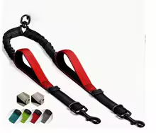 double laisse pour chien anti-enchevetrement 360-rouge