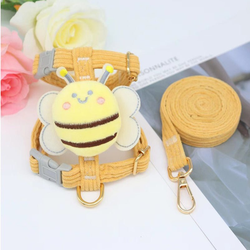 ensemble harnais laisse abeille jaune