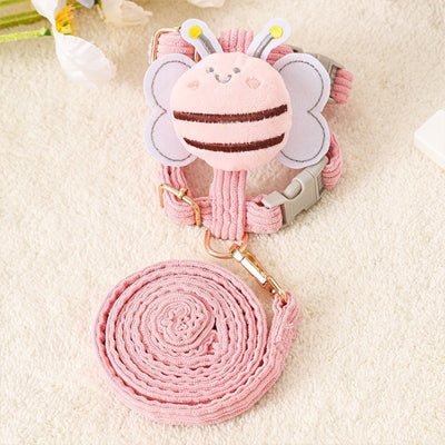 ensemble harnais laisse abeille rose