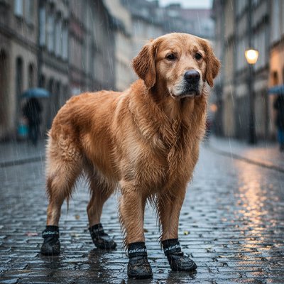 Golden Retriever avec bottes pour chien PawProtect -noir