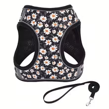 harnais imprimé floral-noir