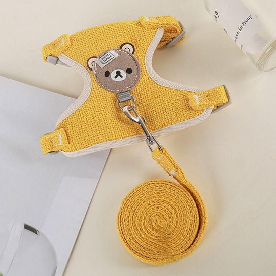 harnais pour petit chien toydog laisse jaune