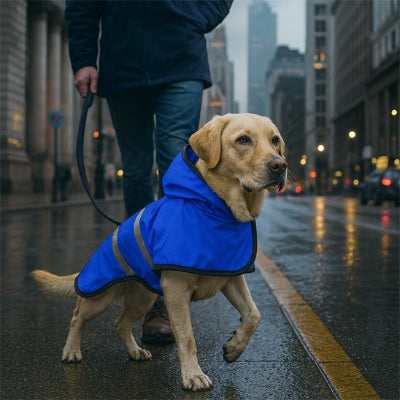 Labrador avec manteau pour chien imperméable leu