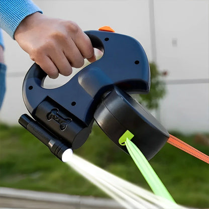 laisse pour chien enrouleur double lampe sac deéhets