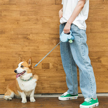 laisse pour chien LED et sac poubelle chien assis controle