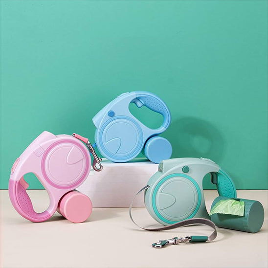 laisse pour chien LED et sac poubelle couleurs disponibles