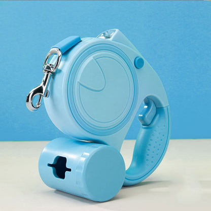 Laisse pour chien LED et sac poubelle bleu