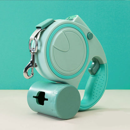 Laisse pour chien LED et sac poubelle-vert