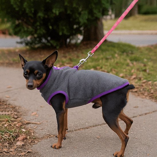 Pinscher portant manteau pour chien Cozy-gris
