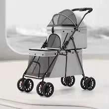  poussettes pour chiens DoubleCouchePetStroller-gris