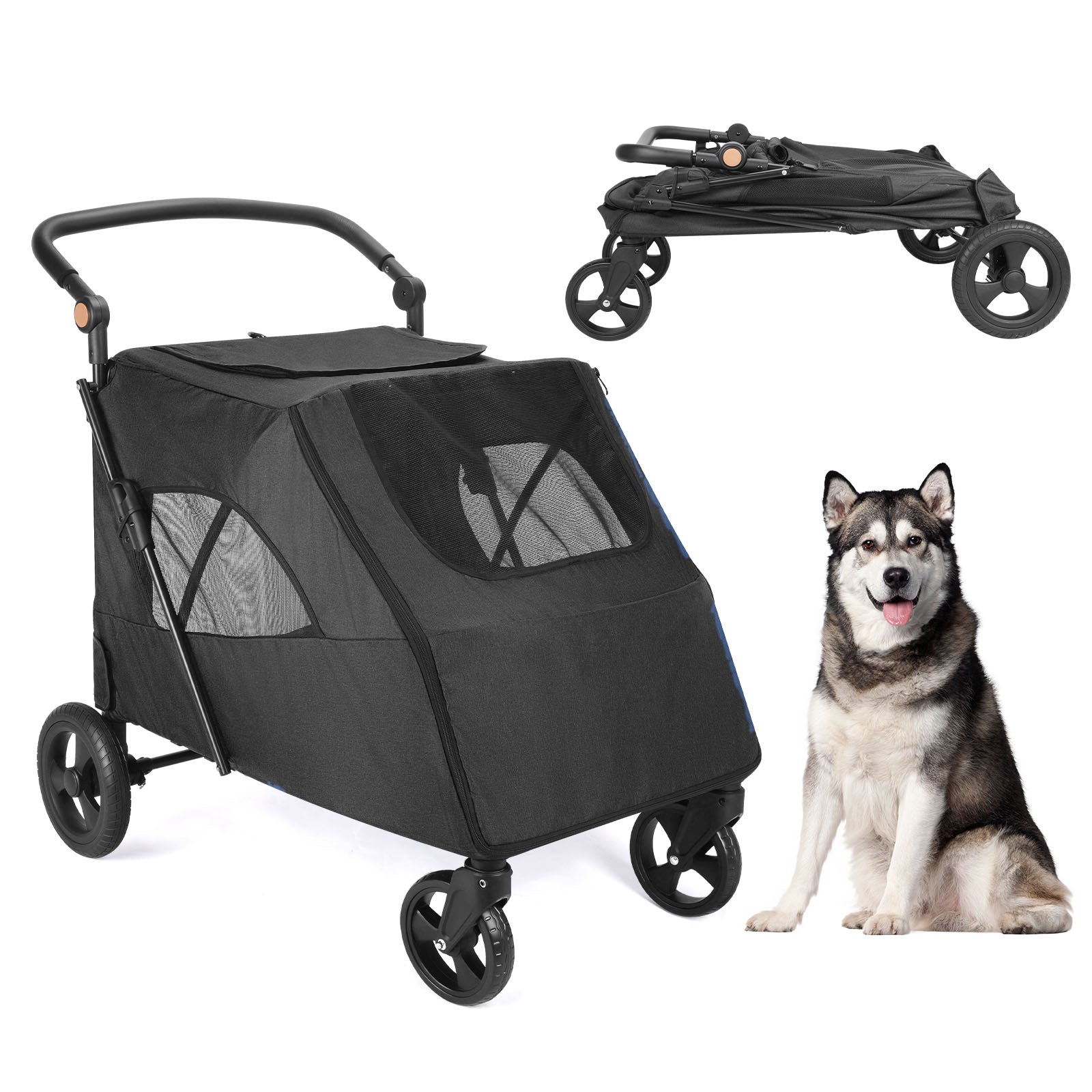  poussette à chien LargePetStroller -noir