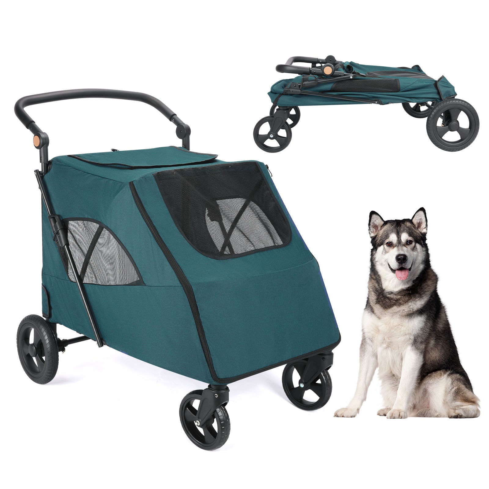  poussette à chien LargePetStroller -vert
